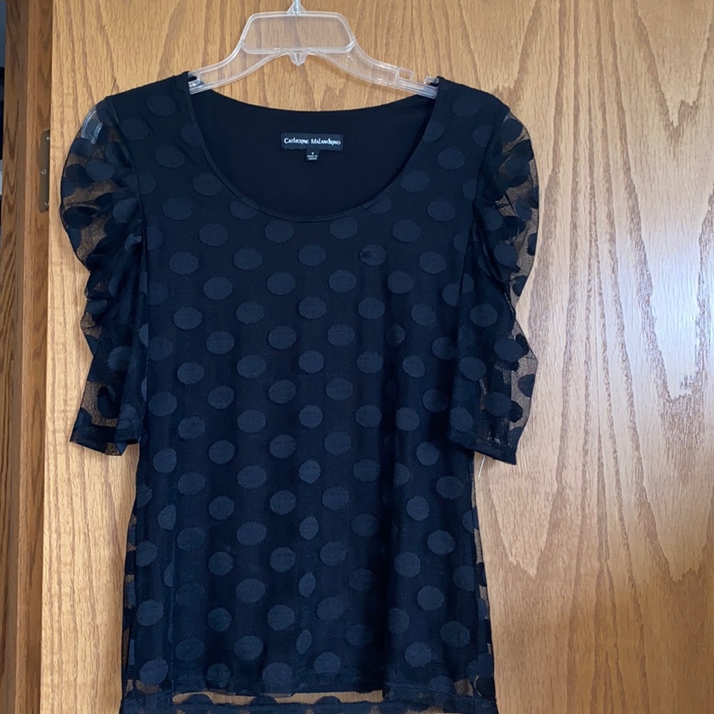 New black lacy Catherine Malandrino top